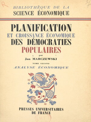 cover image of Planification et croissance économique des démocraties populaires (2). Analyse économique